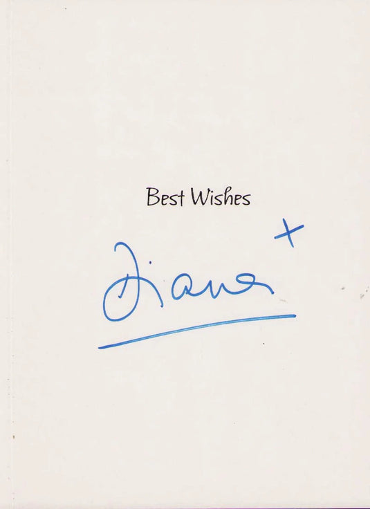 Autographed item – Princess Diana – Princess Diana rare signature on card with transmital letter