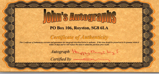 Certificate of authenticity – Don Most, Ron Howard & Henry Winkler – Happy Days cast photograph