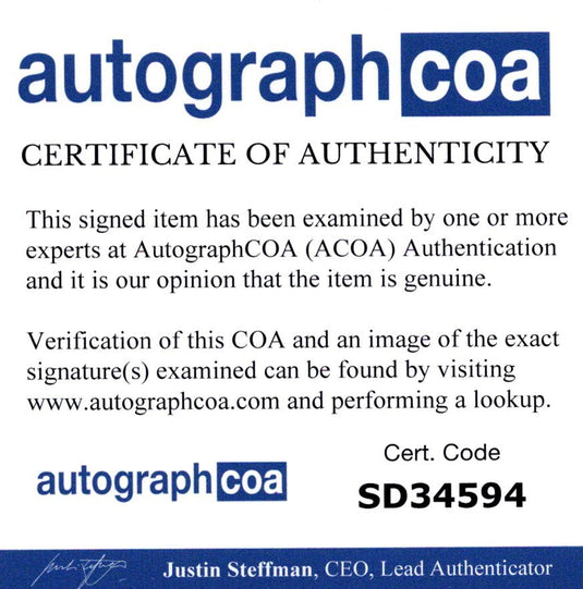 Certificate of authenticity – Joan Severance – Signed 8x10 photograph